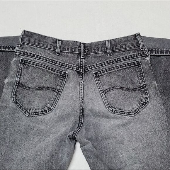 𝅺VINTAGE Black Distressed Lee Jeans Union Made Grunge - Picture 6 of 10